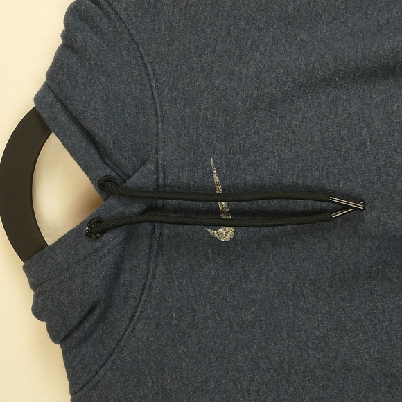Nike Center Swoosh Hoodie Womens Small Blue Pullover Speckled Long Sleeve - Picture 4 of 12